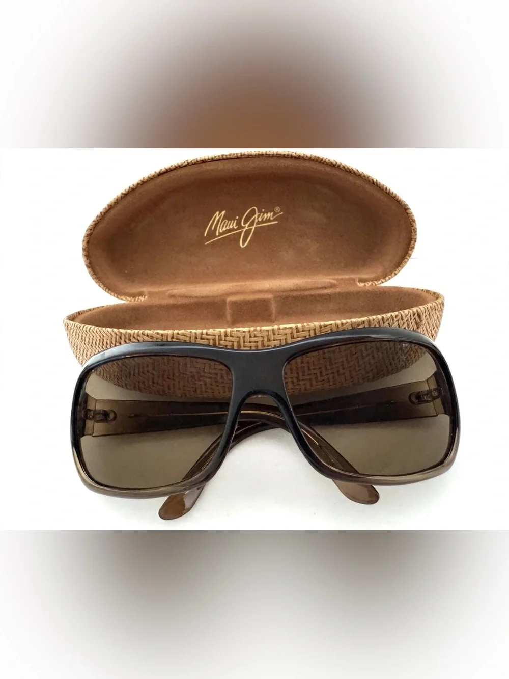 Maui Jim Palms MJ111 Sunglasses - Chocolate Brown Bronze Polarized + Case